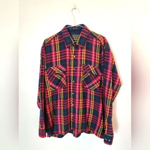 Backpacker Multi Colored Plaid Flannel |Size Large